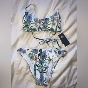 Hollister XS smocked scoop bikini top and cheeky bikini bottom set